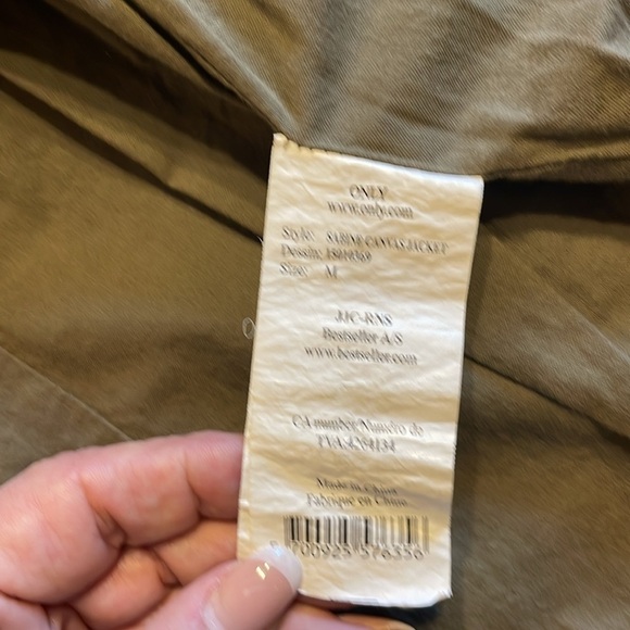 ONLY Army Green Utility Canvas Jacket w/ Hood | Drawstring Waist | M - Picture 10 of 13